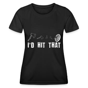 Axe Throw Axe Throwing Game - Women's Functional T-Shirt - black - Front - AI Model Female 172 light (172cm)
