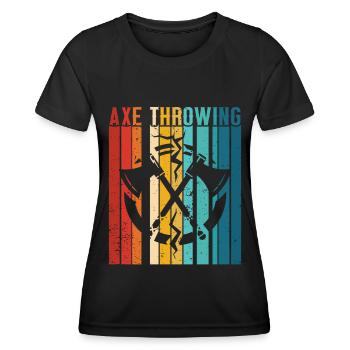 Axe Throw Axe Throwing Game - Women's Functional T-Shirt - black - Front - AI Model Female 172 light (172cm)