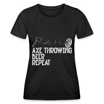 Axe Throw Axe Throwing Game - Women's Functional T-Shirt - black - Front - AI Model Female 172 light (172cm)