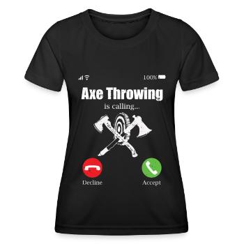 Axe Throw Axe Throwing Game - Women's Functional T-Shirt - black - Front - AI Model Female 172 light (172cm)