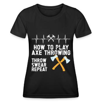 Axe Throw Axe Throwing Game - Women's Functional T-Shirt - black - Front - AI Model Female 172 light (172cm)