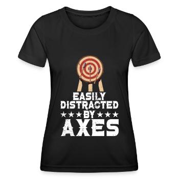 Axe Throw Axe Throwing Game - Women's Functional T-Shirt - black - Front - AI Model Female 172 light (172cm)