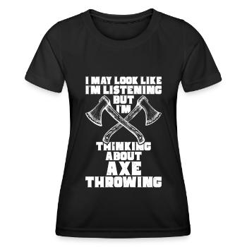 Axe Throw Axe Throwing Game - Women's Functional T-Shirt - black - Front - AI Model Female 172 light (172cm)
