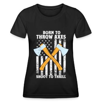Axe Throw Axe Throwing Game - Women's Functional T-Shirt - black - Front - AI Model Female 172 light (172cm)