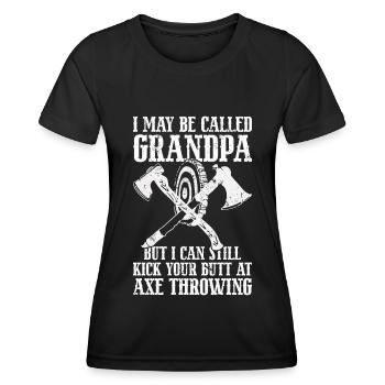 Axe Throw Axe Throwing Game - Women's Functional T-Shirt - black - Front - AI Model Female 172 light (172cm)