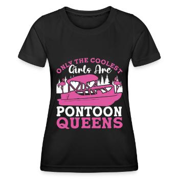 Ponton Queen -Bateau Ponton -Femmes - T-shirt sport Femme - noir - Devant - AI Model Female 172 light (172cm)