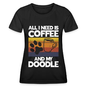 Golden Doodle Hundeliebhaber - Frauen Funktions-T-Shirt - Schwarz - Vorne - AI Model Female 172 light (172cm)