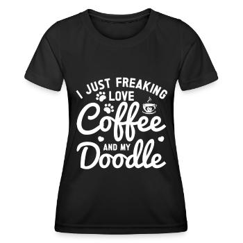Golden Doodle Hundeliebhaber - Frauen Funktions-T-Shirt - Schwarz - Vorne - AI Model Female 172 light (172cm)