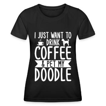 Golden Doodle Hundeliebhaber - Frauen Funktions-T-Shirt - Schwarz - Vorne - AI Model Female 172 light (172cm)