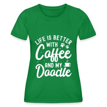 Golden Doodle Hundeliebhaber - Frauen Funktions-T-Shirt - Kelly Green - Vorne - AI Model Female 172 dark (172cm)