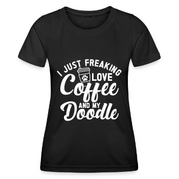 Golden Doodle Hundeliebhaber - Frauen Funktions-T-Shirt - Schwarz - Vorne - AI Model Female 172 light (172cm)