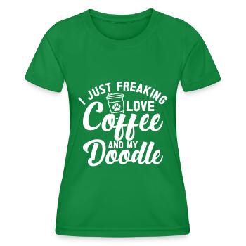 Golden Doodle Hundeliebhaber - Frauen Funktions-T-Shirt - Kelly Green - Vorne - AI Model Female 172 dark (172cm)