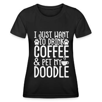 Golden Doodle Hundeliebhaber - Frauen Funktions-T-Shirt - Schwarz - Vorne - AI Model Female 172 light (172cm)