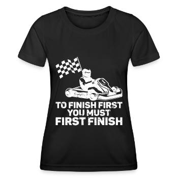 Faire du karting - T-shirt sport Femme - noir - Devant - AI Model Female 172 light (172cm)
