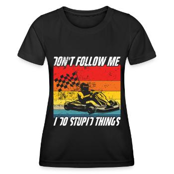 Faire du karting - T-shirt sport Femme - noir - Devant - AI Model Female 172 light (172cm)