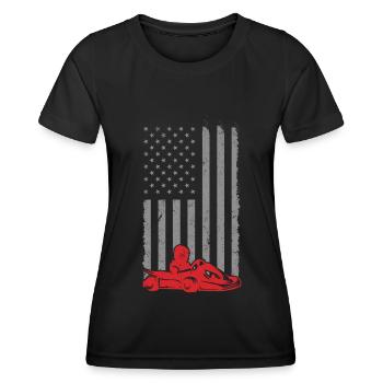 Faire du karting - T-shirt sport Femme - noir - Devant - AI Model Female 172 light (172cm)