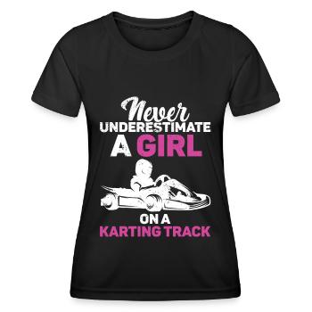 Faire du karting - T-shirt sport Femme - noir - Devant - AI Model Female 172 light (172cm)