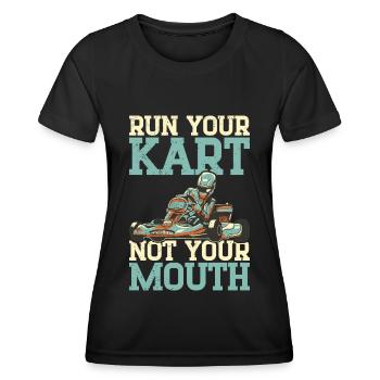 Go karting - Women's Functional T-Shirt - black - Front - AI Model Female 172 light (172cm)