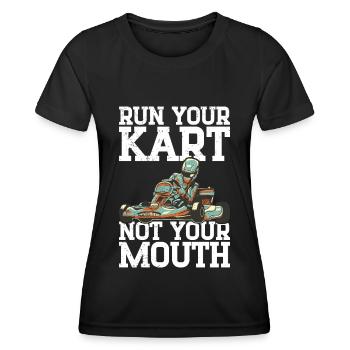 Faire du karting - T-shirt sport Femme - noir - Devant - AI Model Female 172 light (172cm)