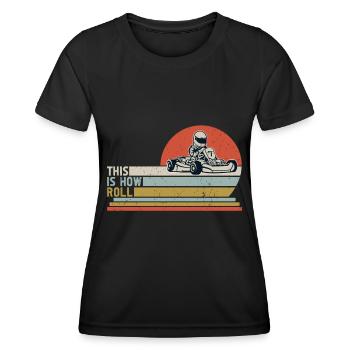 Faire du karting - T-shirt sport Femme - noir - Devant - AI Model Female 172 light (172cm)