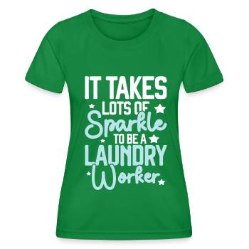 Travailleurs de lavage - T-shirt sport Femme - vert - Devant - AI Model Female 172 dark (172cm)