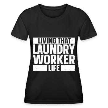 Wascharbeiter - Frauen Funktions-T-Shirt - Schwarz - Vorne - AI Model Female 172 light (172cm)