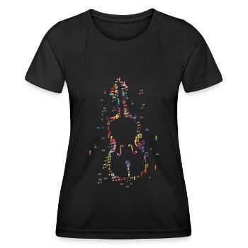 Violoncelle -Instrument de musique - T-shirt sport Femme - noir - Devant - AI Model Female 172 light (172cm)