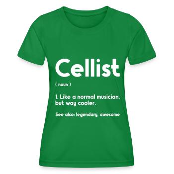 Violoncelle -Instrument de musique - T-shirt sport Femme - vert - Devant - AI Model Female 172 dark (172cm)