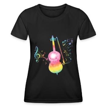 Violoncelle -Instrument de musique - T-shirt sport Femme - noir - Devant - AI Model Female 172 light (172cm)