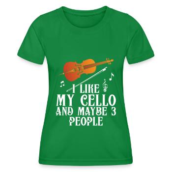 Violoncelle -Instrument de musique - T-shirt sport Femme - vert - Devant - AI Model Female 172 dark (172cm)