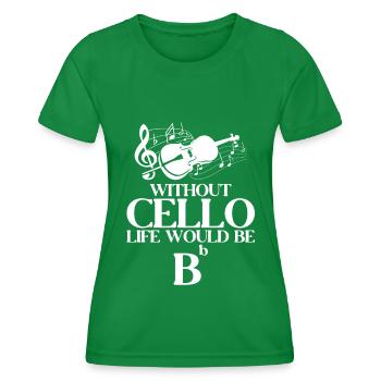 Violoncelle -Instrument de musique - T-shirt sport Femme - vert - Devant - AI Model Female 172 dark (172cm)