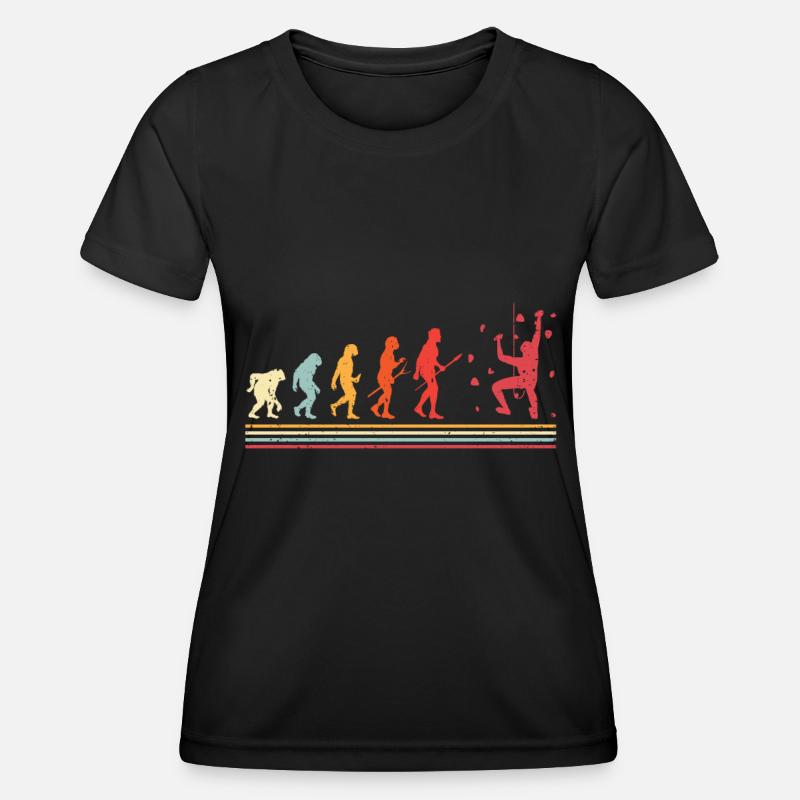 Wall climbing Bouldering rock face - Women's Functional T-Shirt - black