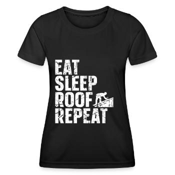 Dachdecker -Dachhäuser Reparaturen - Frauen Funktions-T-Shirt - Schwarz - Vorne - AI Model Female 172 light (172cm)