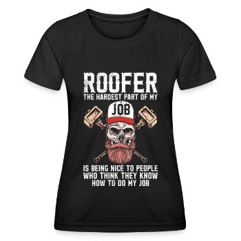 Dachdecker -Dachhäuser Reparaturen - Frauen Funktions-T-Shirt - Schwarz - Vorne - AI Model Female 172 light (172cm)