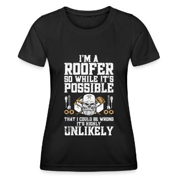 Dachdecker -Dachhäuser Reparaturen - Frauen Funktions-T-Shirt - Schwarz - Vorne - AI Model Female 172 light (172cm)
