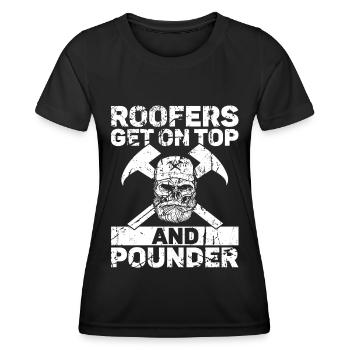 Dachdecker -Dachhäuser Reparaturen - Frauen Funktions-T-Shirt - Schwarz - Vorne - AI Model Female 172 light (172cm)