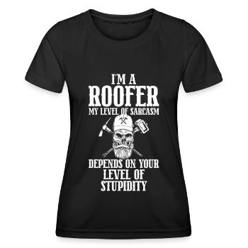 Dachdecker -Dachhäuser Reparaturen - Frauen Funktions-T-Shirt - Schwarz - Vorne - AI Model Female 172 light (172cm)
