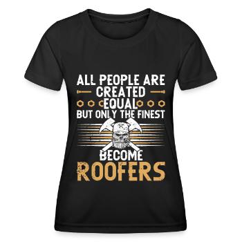 Dachdecker -Dachhäuser Reparaturen - Frauen Funktions-T-Shirt - Schwarz - Vorne - AI Model Female 172 light (172cm)