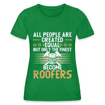 Roofer - Roof house repairs - Women's Functional T-Shirt - kelly green - Front - AI Model Female 172 dark (172cm)
