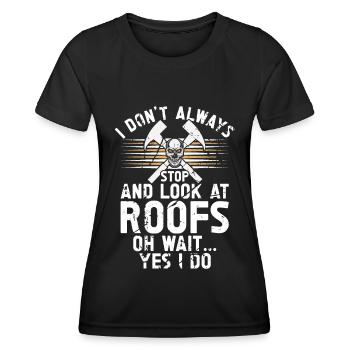 Dachdecker -Dachhäuser Reparaturen - Frauen Funktions-T-Shirt - Schwarz - Vorne - AI Model Female 172 light (172cm)
