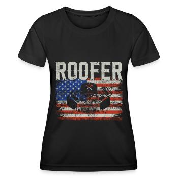 Dachdecker -Dachhäuser Reparaturen - Frauen Funktions-T-Shirt - Schwarz - Vorne - AI Model Female 172 light (172cm)