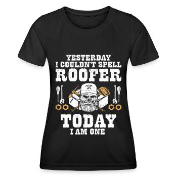 Dachdecker -Dachhäuser Reparaturen - Frauen Funktions-T-Shirt - Schwarz - Vorne - AI Model Female 172 light (172cm)