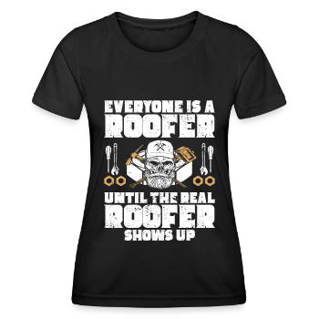 Dachdecker -Dachhäuser Reparaturen - Frauen Funktions-T-Shirt - Schwarz - Vorne - AI Model Female 172 light (172cm)