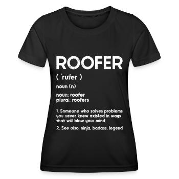 Dachdecker -Dachhäuser Reparaturen - Frauen Funktions-T-Shirt - Schwarz - Vorne - AI Model Female 172 light (172cm)