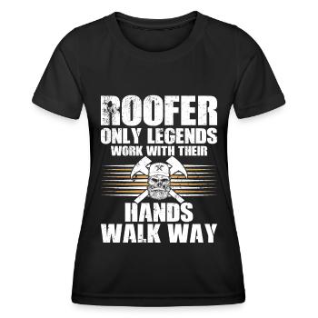 Dachdecker -Dachhäuser Reparaturen - Frauen Funktions-T-Shirt - Schwarz - Vorne - AI Model Female 172 light (172cm)