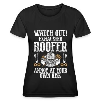 Dachdecker -Dachhäuser Reparaturen - Frauen Funktions-T-Shirt - Schwarz - Vorne - AI Model Female 172 light (172cm)