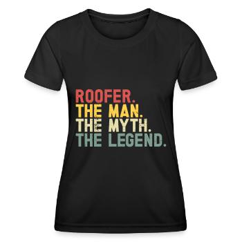 Roofer -Roof house repairs - Women's Functional T-Shirt - black - Front - AI Model Female 172 light (172cm)