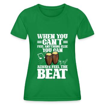 Conga Drum Musician Drumline - Frauen Funktions-T-Shirt - Kelly Green - Vorne - AI Model Female 172 dark (172cm)
