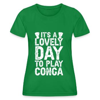Conga Drum Musician Drumline - Frauen Funktions-T-Shirt - Kelly Green - Vorne - AI Model Female 172 dark (172cm)