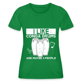 Conga Drum Musician Drumline - Frauen Funktions-T-Shirt - Kelly Green - Vorne - AI Model Female 172 dark (172cm)